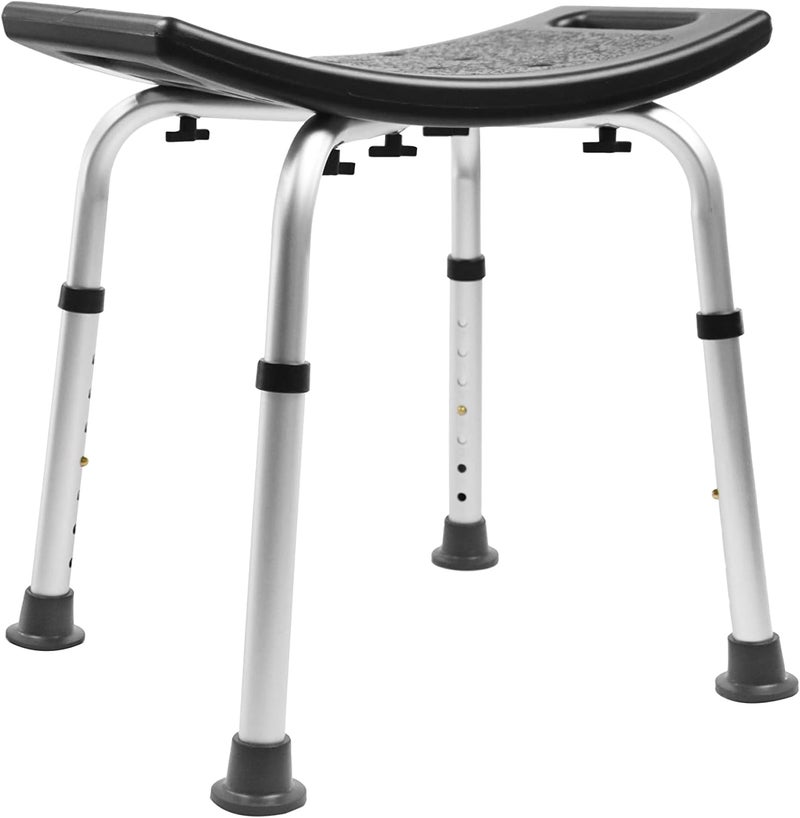 PEPE Mobility - Medical Shower Stool, Adult Seat, Senior Chair, Senior, Rectangular Non-Slip Bathtub, Tool-Free Assembly, Black - Image 4