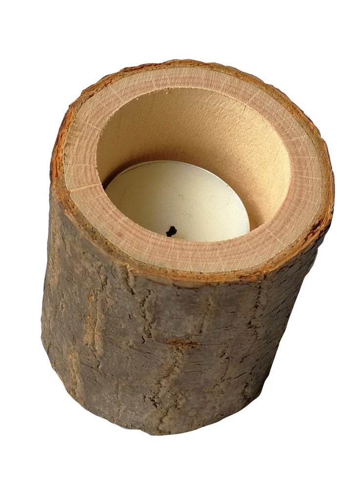 Generic - 3pcs New Pillar Design Tealight Candlestick Wooden Candle Holder Mini Flower Pot Home Garden Decoration - Image 1