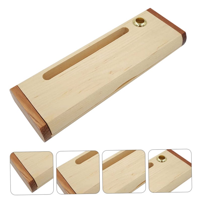 Wooden Stationery Box Compact Single Pen Case Beige Durable Practical Tool Organizer For Students Professionals - Image 4