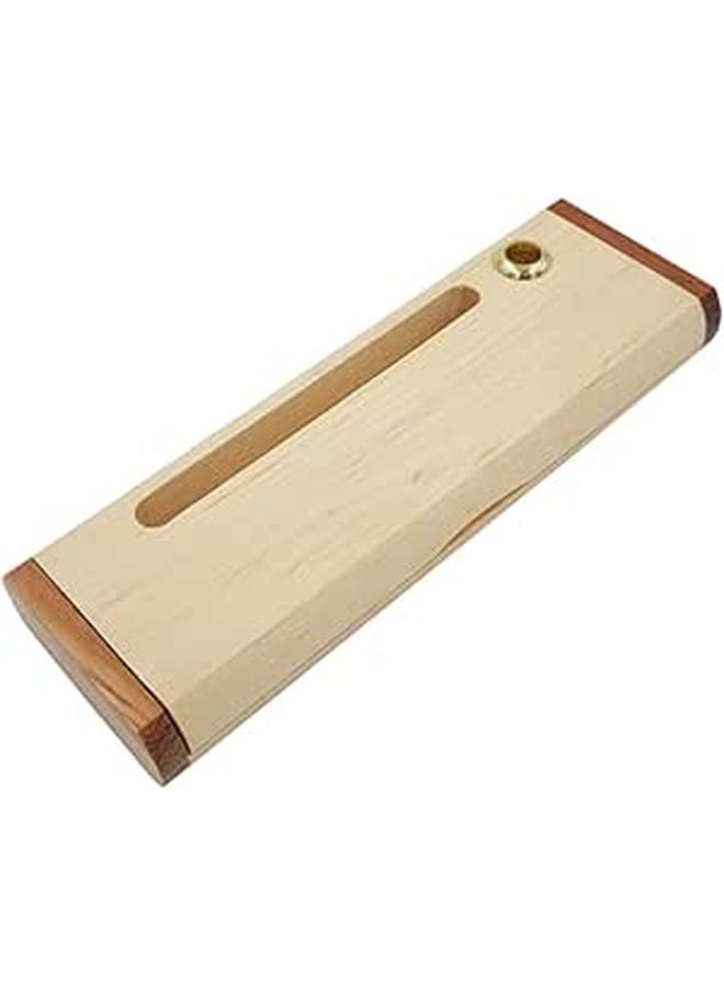 Wooden Stationery Box Compact Single Pen Case Beige Durable Practical Tool Organizer For Students Professionals - Image 1