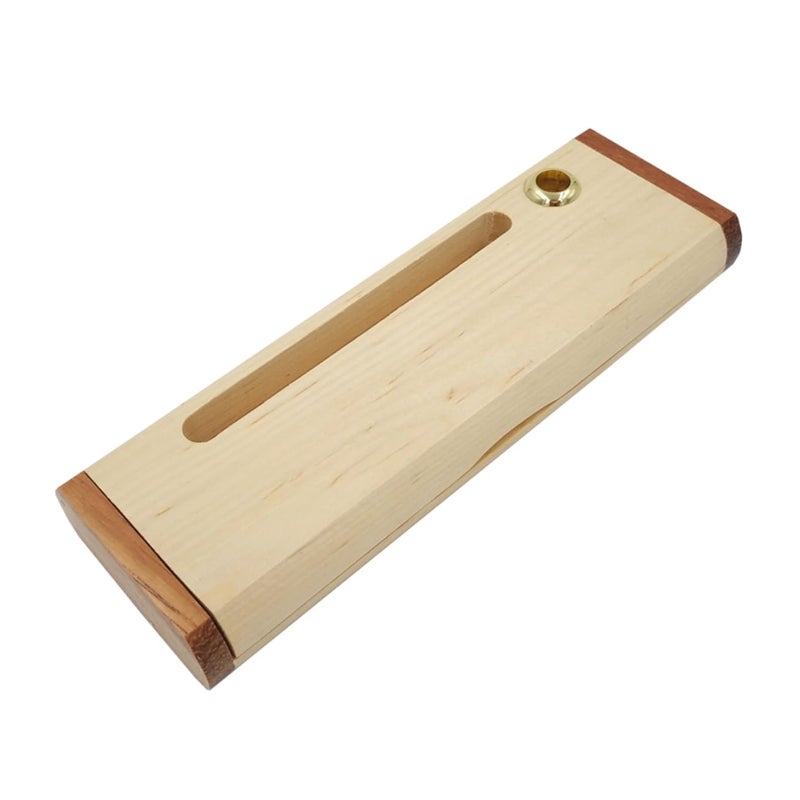 Wooden Stationery Box Compact Single Pen Case Beige Durable Practical Tool Organizer For Students Professionals - Image 2