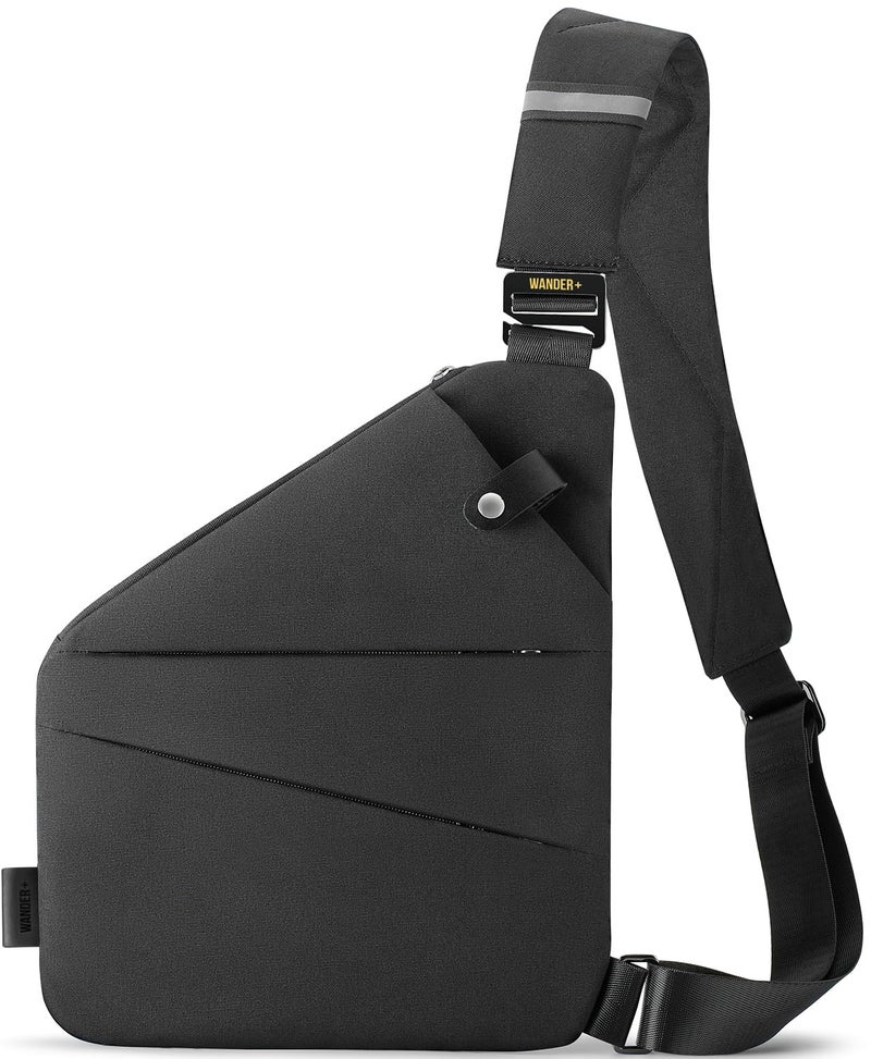 WANDER PLUS Anti Theft Crossbody Bag, Shoulder Bag Anti-theft Design for Travel, Sport, Work, Black - Image 1