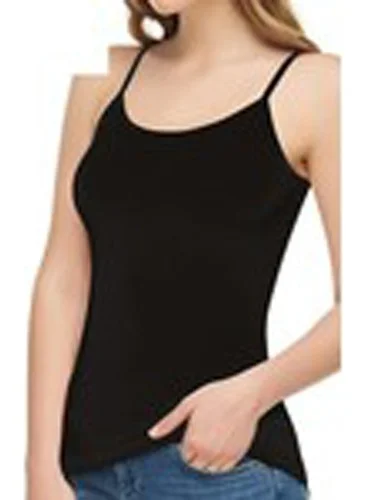 Tutku 3-Pack Passion Women's Ribbed Rope Strap Undershirt Black