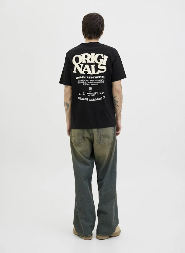 جاك اند جونز Jortavira Type Back Crew Neck T-Shirt