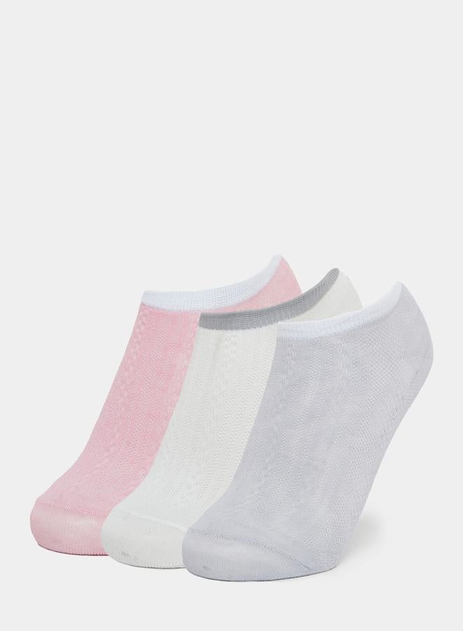 Styli Pack of 3 - Ribbed Contrast Cuff Shoeliner Socks - Image 1