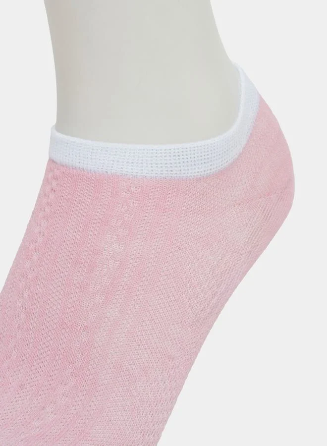 Styli Pack of 3 - Ribbed Contrast Cuff Shoeliner Socks
