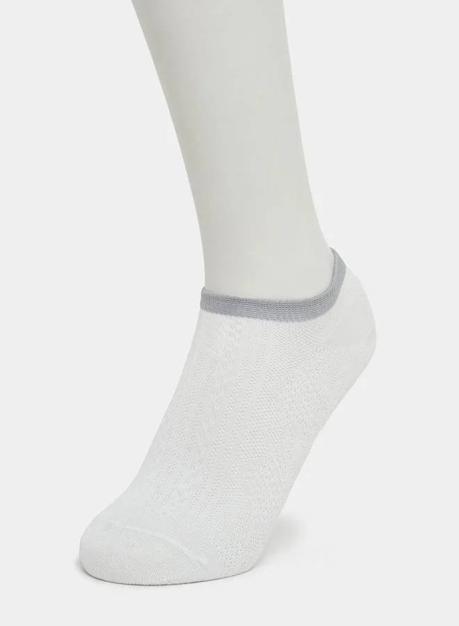 Styli Pack of 3 - Ribbed Contrast Cuff Shoeliner Socks
