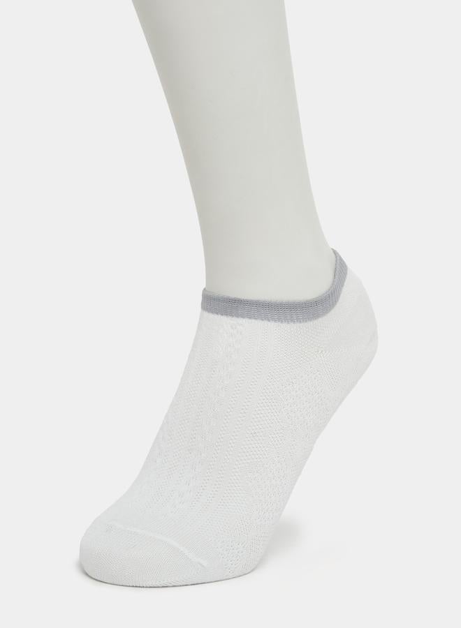 Styli Pack of 3 - Ribbed Contrast Cuff Shoeliner Socks - Image 4