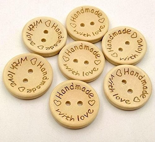Nicedmm Numblartd Pack of 100 Pcs 2 Holes Round Wooden Buttons - DIY Handmade Decor Craft for Sewing Scrapbooking Clothes Accessories (20mm / 0.79") - Image 4
