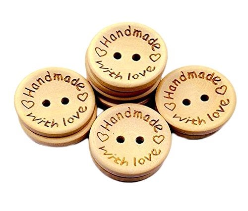Nicedmm Numblartd Pack of 100 Pcs 2 Holes Round Wooden Buttons - DIY Handmade Decor Craft for Sewing Scrapbooking Clothes Accessories (20mm / 0.79") - Image 5