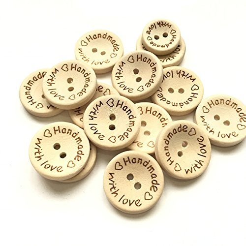 Nicedmm Numblartd Pack of 100 Pcs 2 Holes Round Wooden Buttons - DIY Handmade Decor Craft for Sewing Scrapbooking Clothes Accessories (20mm / 0.79") - Image 3
