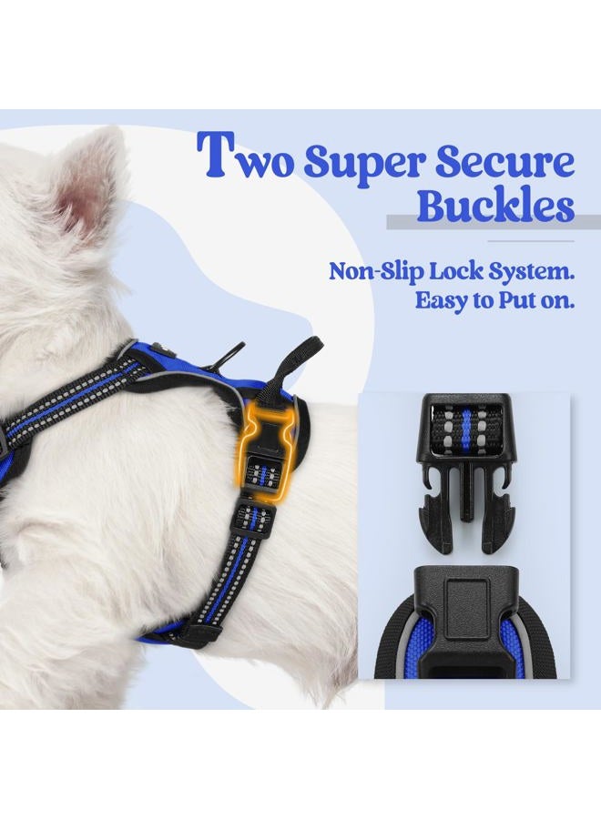 Rabbitgoo Dog Harness No Pull with 2 Leash Clips, Adjustable Soft Padded, Reflective Oxford No Choke Pet Vest with Easy Control Handle for Puppy, Dazzling Blue,XS - Image 4