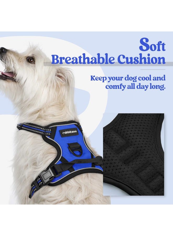 Rabbitgoo Dog Harness No Pull with 2 Leash Clips, Adjustable Soft Padded, Reflective Oxford No Choke Pet Vest with Easy Control Handle for Puppy, Dazzling Blue,XS - Image 3