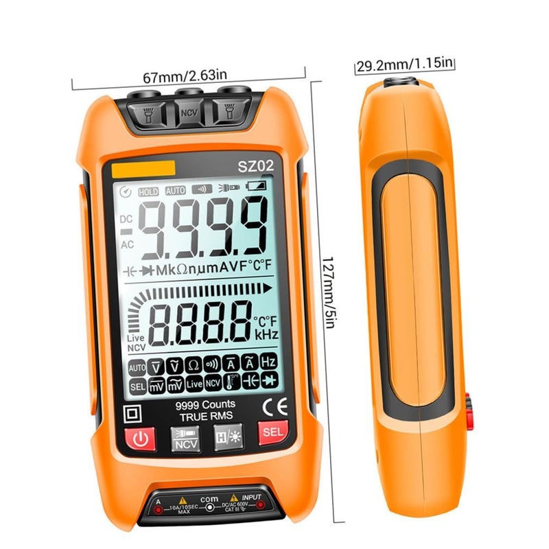 High Definition LCD Digital Multimeter with Backlight Auto Shutdown NCV Voltage Tester - Image 3