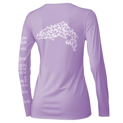 Palmyth Womens UPF 50 Fishing Shirts Sun Protection Long Sleeve TShirt PurpleTrout M - Image 1