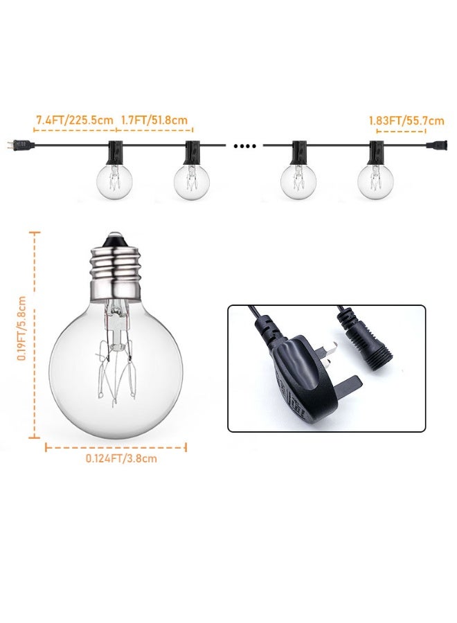 Flushrenic 50FT Outdoor String Lights, Waterproof Connectable Shatterproof Outside Light with 25 Edison + 1 Spare LED Bulbs Plug in, Patio Lights for Indoor Balcony Porch Camping Deck - Image 2