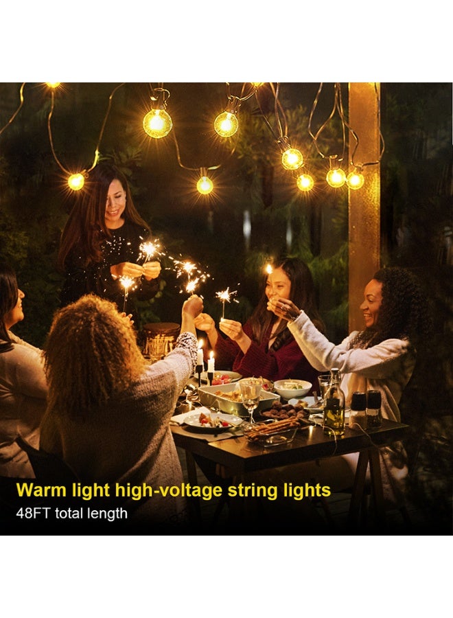 Flushrenic 50FT Outdoor String Lights, Waterproof Connectable Shatterproof Outside Light with 25 Edison + 1 Spare LED Bulbs Plug in, Patio Lights for Indoor Balcony Porch Camping Deck - Image 3