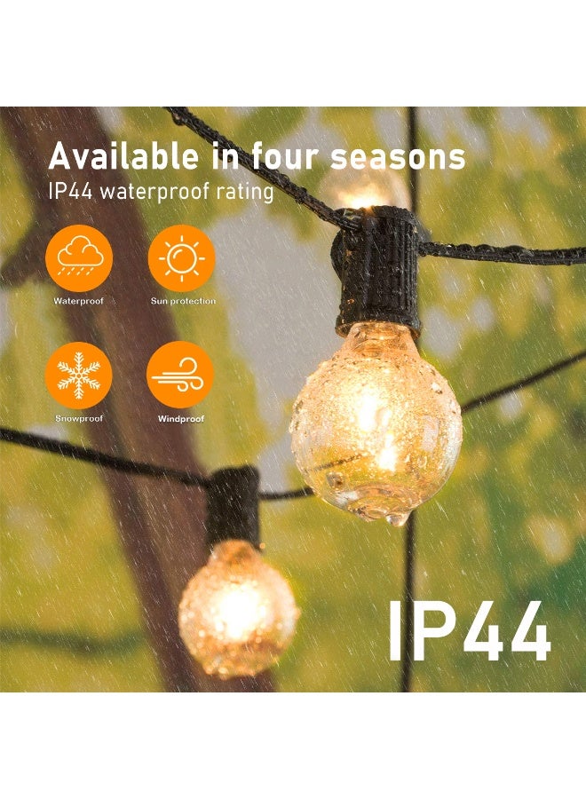 Flushrenic 50FT Outdoor String Lights, Waterproof Connectable Shatterproof Outside Light with 25 Edison + 1 Spare LED Bulbs Plug in, Patio Lights for Indoor Balcony Porch Camping Deck - Image 5