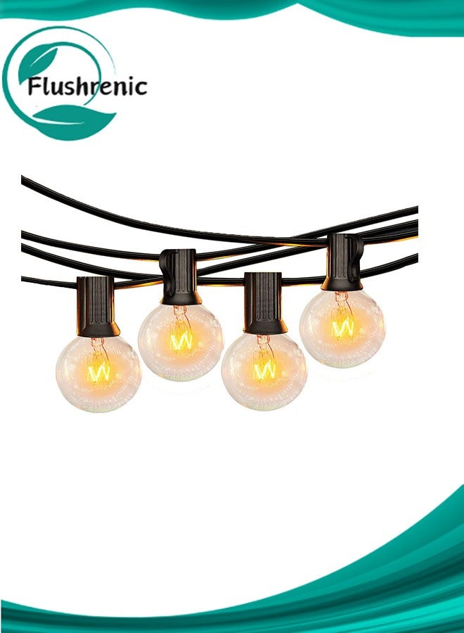 Flushrenic 50FT Outdoor String Lights, Waterproof Connectable Shatterproof Outside Light with 25 Edison + 1 Spare LED Bulbs Plug in, Patio Lights for Indoor Balcony Porch Camping Deck - Image 1