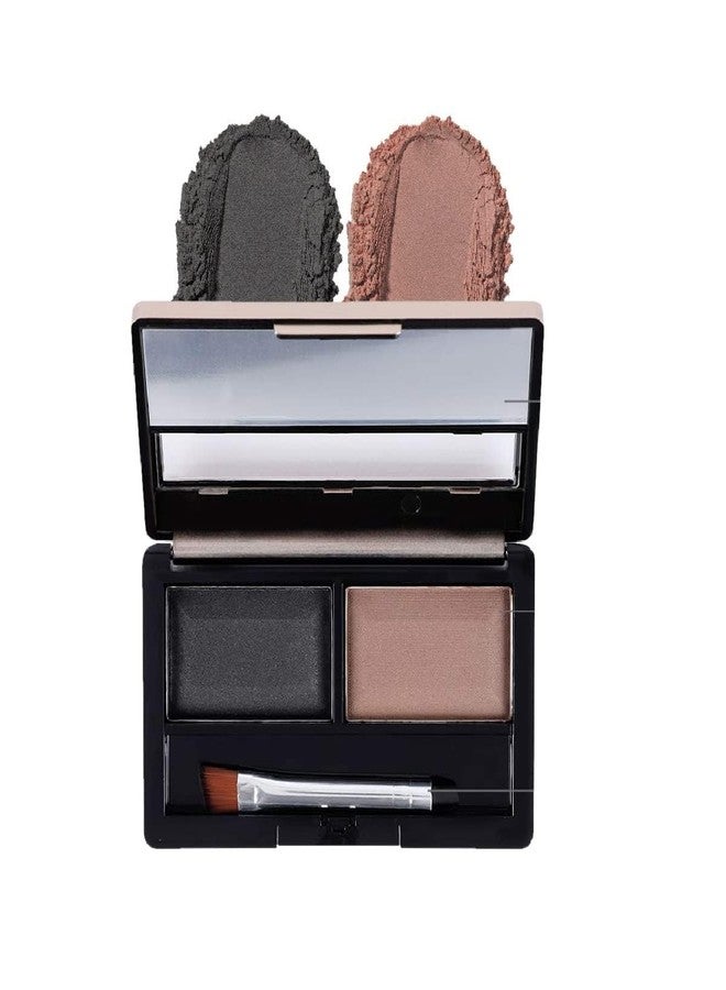 MATT LOOK Perfect Duo Shade Brow Powder, 2 Shades Eyebrow Drawing Palette with 1 Brush, Eyebrow Filler and Definer for Women & Girls, (Shade -03 - Light Brown & Black) - Image 1
