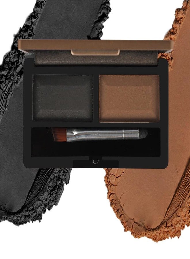 MATT LOOK Perfect Duo Shade Brow Powder, 2 Shades Eyebrow Drawing Palette with 1 Brush, Eyebrow Filler and Definer for Women & Girls, (Shade -03 - Light Brown & Black) - Image 2