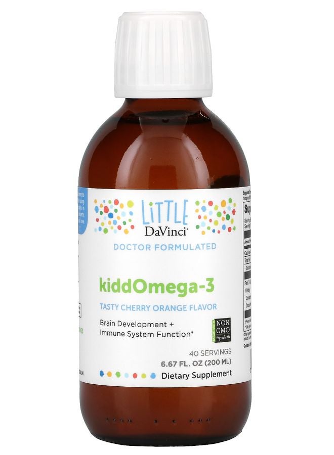 LiTTLE DaVinci KiddOmega3 Tasty Cherry Orange Flavor 6.67 fl oz (200 ml)