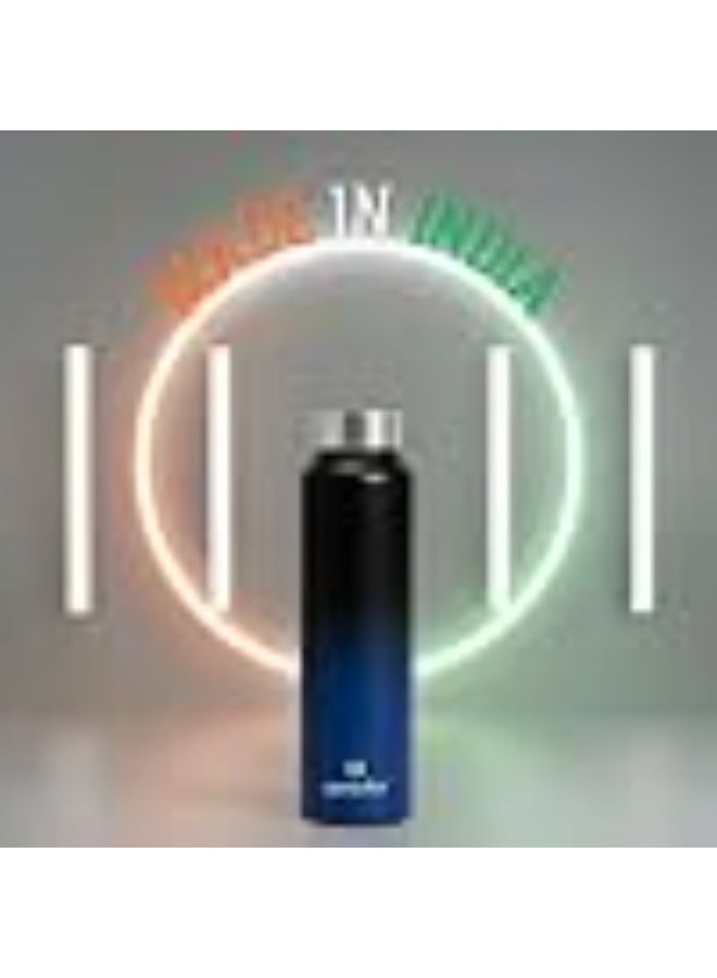 Speedex Stainless Steel Water Bottle 1 Ltr, Leak Proof Screw Cap, BIS Approved 1000 ml Metal Bottle For Daily, Office, School, Gym, Travel Use for Men, Women, Kids, Adults, Black Blue, Set of 4 - Image 4