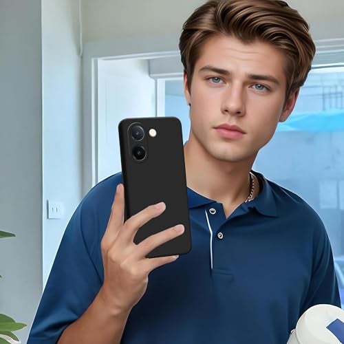 SBMS غطاء خلفي سيليكون SBMS لهاتف Vivo V60e 5G | بطانة داخلية من الألياف الدقيقة الناعمة | حماية للكاميرا مع نتوءات | غطاء خلفي مقاوم للصدمات لهاتف Vivo V60e 5G (كاندي كلوث_أسود) - Image 5