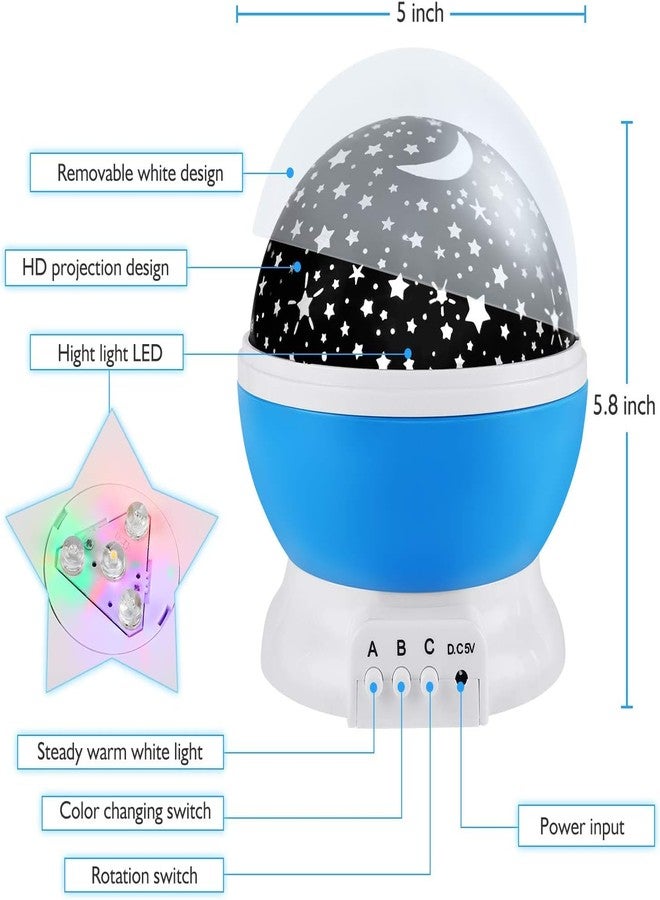 SENTAVIL Star Projector Night Light Kids,360 Rotating Toys for Kids Moon Sky Night Lamp Romantic Bedroom Colorfull for Diwali Gift with USB Cable (Pack of 1, Multi Colors) - Image 5