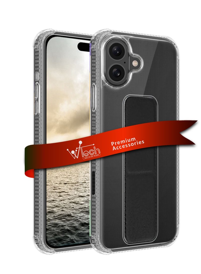 دبليو تيك غطاء الحماية الهوائي لآيفون 16 بلس ٢٠٢٤ تي بي يو - شفاف/أسود - Image 1