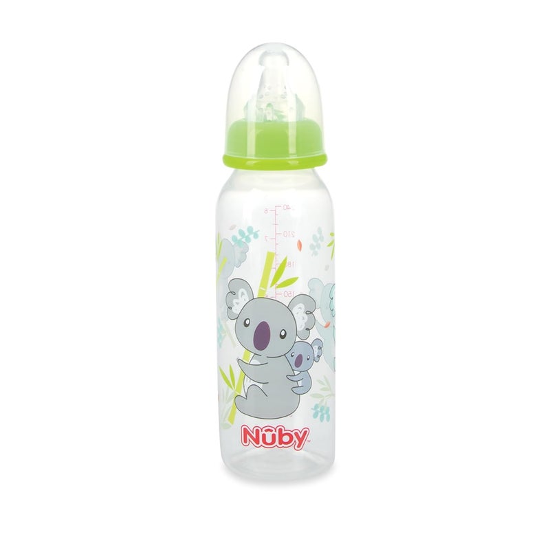 Nuby Standard Neck Tinted Bottle 8 Ounce 1 Pack of 1 Bottle ColorsPatterns May Vary - Image 5