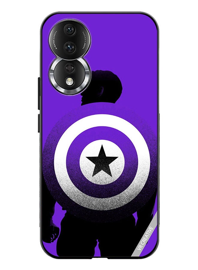 VR CREATIVE Protective Case Cover For Honor 80 Purple Captain America Design Multicolour - Image 1
