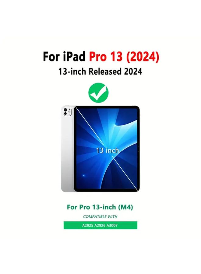 حافظة لجهاز iPad Pro 13 بوصة M4 2024، غطاء واقٍ ناعم وخفيف الوزن، تصميم مضاد للخدش، متين ومقاوم للخدوش، إكسسوار محمول للاستخدام اليومي والسفر، باللون الأسود. - Image 3