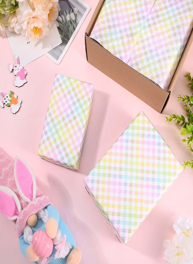 Bolsome 100Pcs Easter Tissue Paper for Gift Wrapping Pastel Plaid Color Art Tissue Paper for Happy Easter Party Spring Holidays DIY Craft Supplies, 20 * 14 Inches - Image 4