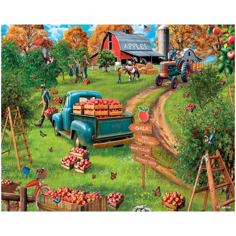 White Mountain 1000 Piece Jigsaw Puzzle Fall Farm Puzzles with Large Pieces Gift for Adults and Family 24x30 Apple Orchard - Image 3