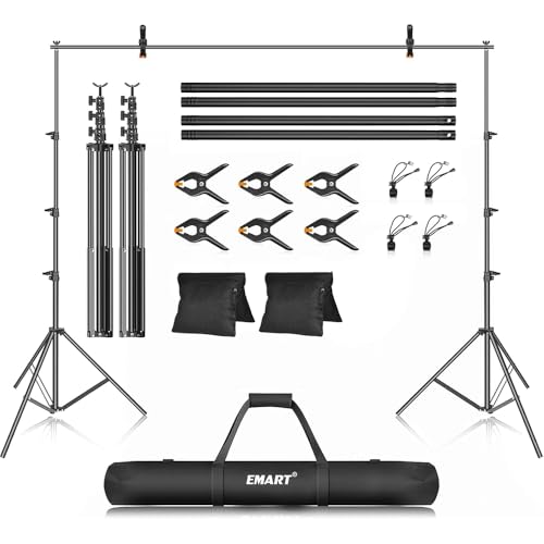 EMART Photo Backdrop Stand kit 10 x 12 ft Back Drop Adjustable Frame for Photography Photoshoot Banner Background Support Holder for Parties Dectoration - Image 1