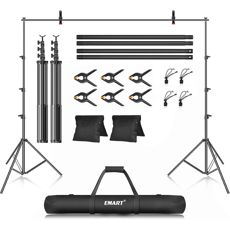 EMART Photo Backdrop Stand kit 10 x 12 ft Back Drop Adjustable Frame for Photography Photoshoot Banner Background Support Holder for Parties Dectoration - Image 2