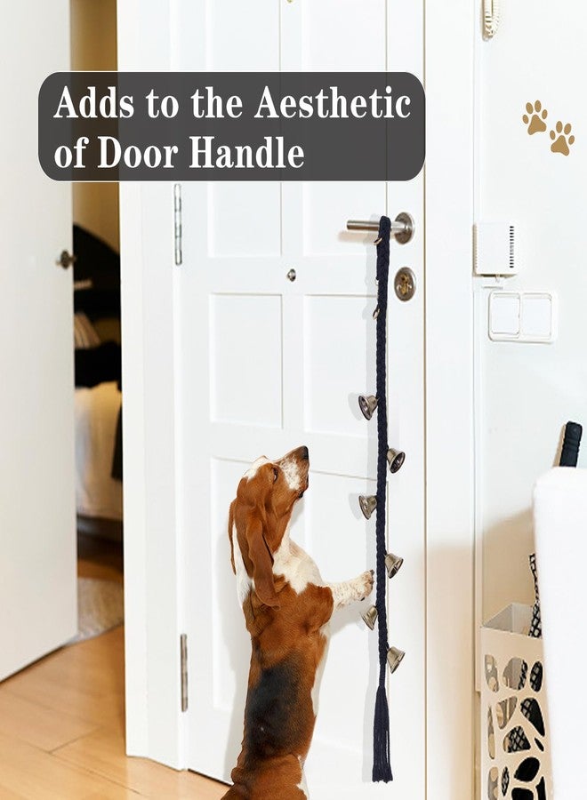 KLOGTSIND Dog Bell for Door Potty Training, Cotton Handwoven Dog Doorbell with 6 Extra Loud Bells for Dog Training, Adjustable Hanging Door Bell for Small Medium Large Dogs to Ring to Go Outside, Black - Image 5