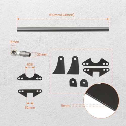 Waverspeed Parallel 4-Link Suspension Kit, Universal Weld-On 24" Steel Bars for Rat Rod Hot Rod Truck Classic Car - Image 3