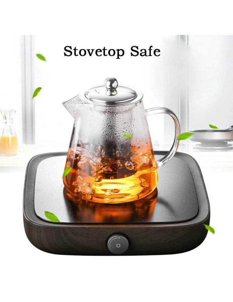 TMOST Glass Teapot with Infuser Tea Pot 32oz/43oz Tea Kettle Stovetop Safe Blooming and Loose Leaf Tea Maker Set (43oz/ 1300ml) - Image 2