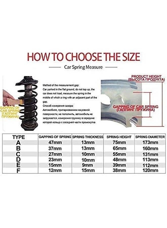 Bukela 2pcs Car Shock Absorber Spring Buffers Spring Bumper Auto-buffers Springs A/B/C/D/E/F Type Transparent Urethane Bumper Cushion For Auto Car Accessories Type A  - Image 3