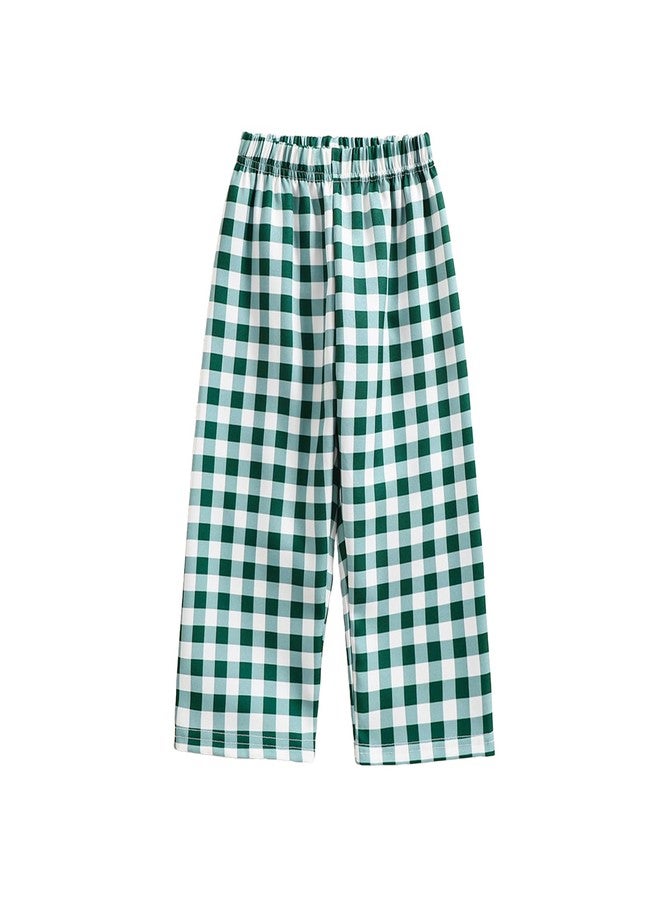 Kutterild Toddler Baby Boy Girl Gingham Pants Retro Elastic Waist Checkered Plaid Long Pants Casual Sweatpants Bottoms (Green, 2-3 Years) - Image 1