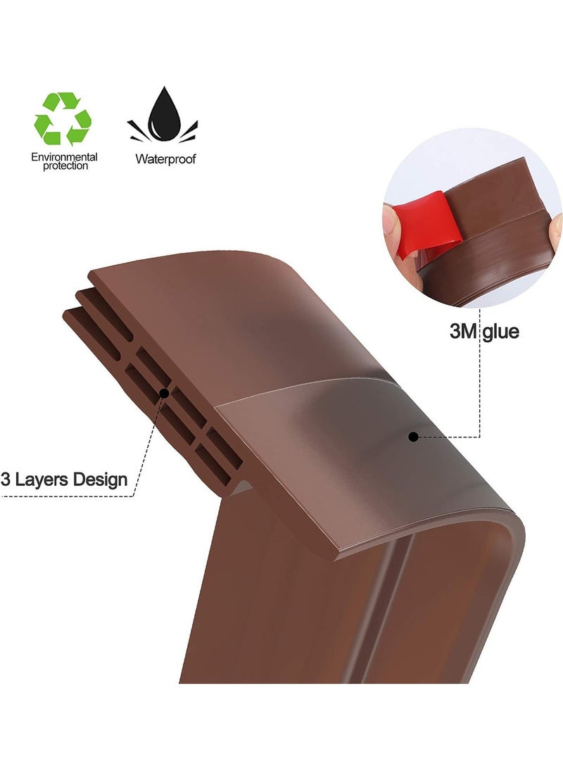 Under Door Draft Stopper, 39" L Weather Stripping Door Seal, Bottom of Door Sweep for Exterior & Interior Doors, Garage Window Blocker Noise Dust Insulation Draft Guard, Brown
