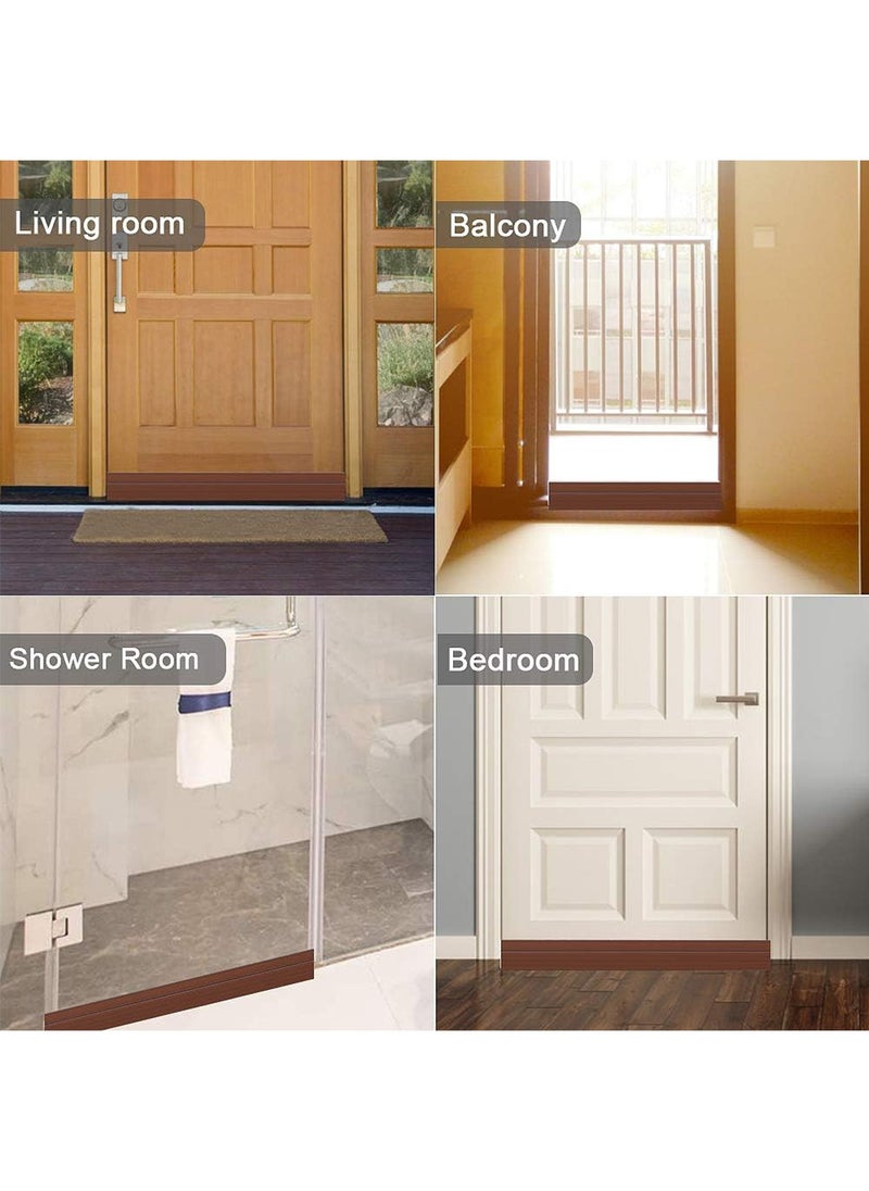 HomarKet Under Door Draft Stopper, 39" L Weather Stripping Door Seal, Bottom of Door Sweep for Exterior & Interior Doors, Garage Window Blocker Noise Dust Insulation Draft Guard, Brown  - Image 2