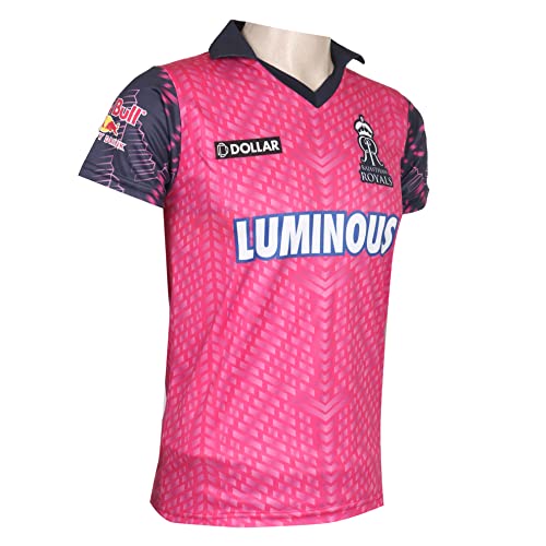 WMX KD Cricket IPL Jersey Supporter Jersey T-Shirt 2023/24 MI, CSK, RCB,KKR,RR,KXIP,SRH,GT,LSG and DC - RR 22 - Image 3