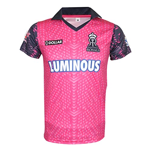 WMX KD Cricket IPL Jersey Supporter Jersey T-Shirt 2023/24 MI, CSK, RCB,KKR,RR,KXIP,SRH,GT,LSG and DC - RR 22 - Image 1