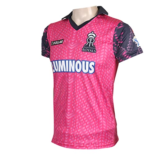 WMX KD Cricket IPL Jersey Supporter Jersey T-Shirt 2023/24 MI, CSK, RCB,KKR,RR,KXIP,SRH,GT,LSG and DC - RR 22 - Image 2
