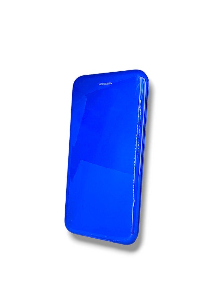 For Huawei Y7 / Y7 Prime (2019) Glossy Plastic Ceramic Magnetic Flip Cover, Headphones Filter and Card Slot Compatible With Huawei Y7 / Y7 Prime (2019) (6.26') (Blue)  - Image 2