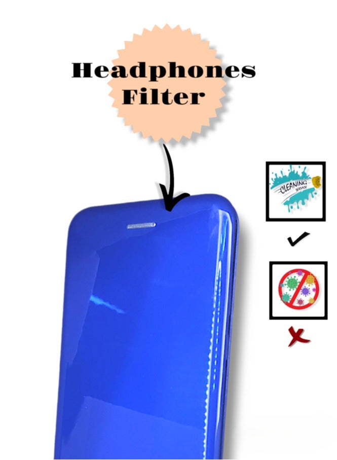 For Huawei Y7 / Y7 Prime (2019) Glossy Plastic Ceramic Magnetic Flip Cover, Headphones Filter and Card Slot Compatible With Huawei Y7 / Y7 Prime (2019) (6.26') (Blue)  - Image 4