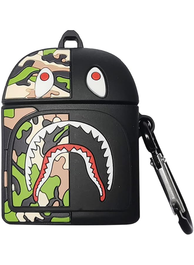 erorex Compatible With Airpods 2&1Airpods 3 Airpods Pro Case Teal Switch Protective Silicone Character For Airpods Case Switch 3D Funny Kawaii Fashion Cartoon Cute Cove Airpods Pro（Shark Bag） - Image 1